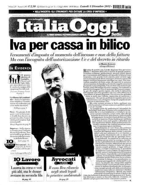 Italia oggi : quotidiano di economia finanza e politica